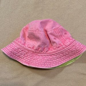 Double sided, pink and green, children’s bucket hat.